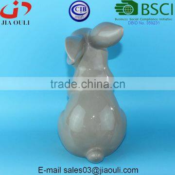 BSCI Audit Factory Large Handmade Easter Bunny Ceramic Tall Rabbit, Home Decor Ceramic Sitting Bunny photo-3