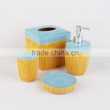 20%save 2016 Home Decoration Yellow and Brown Ceramic Bathroom Accessories Sets photo-2