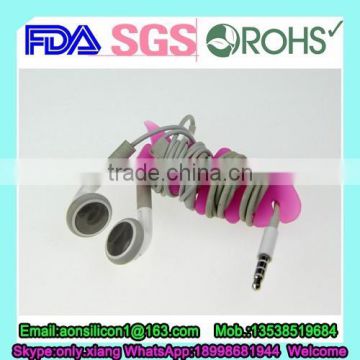 silicone earphone wire winder cable