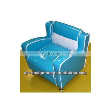 SKY BLUE PVC/WOODEN KID ONE SEAT SOFA