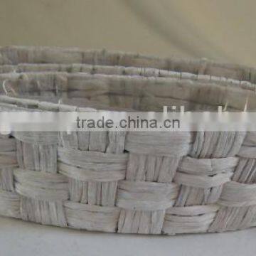 Oval Water hyacinth hand woven tray /flowerpot