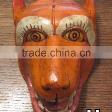 Hand Crafted Wooden Mask of Animal Face Wall Hanging Made In Nepal photo-2