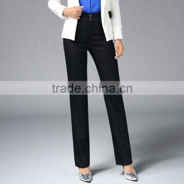 2017 Spring and Autumn New High Waisted Skinny Pants Occupation Suit Pants Middle-aged Straight Pants Custom photo-4