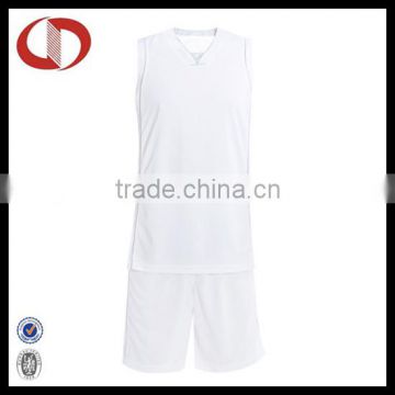 White plain basketball jersey uniform from china