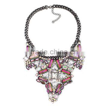 Fashion Crystal Geometric Gems Alloy Statement Necklaces Jewelry photo-6