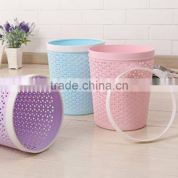 Colorful Eco-friendly Ratten Trash Can Round Plastic Waste Bin photo-4