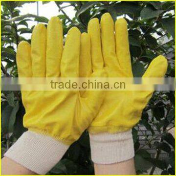 safety Cotton Interlock Yellow Nitrile Coated Safety Glove