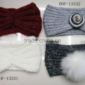 Fashion New Women Stylish Bow Hot Knitted Acrylic Designer Winter Headband photo-4