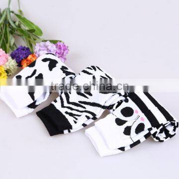 Baby Leg Warmers White And Black Kids Cotton Legging Warmers photo-4