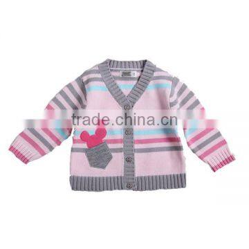 Baby Boys V Neck Sweater Stripe Knitted Children Cardigan photo-3