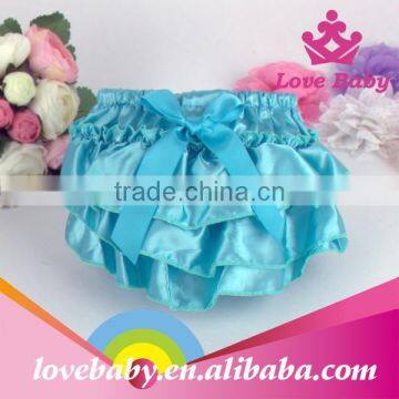 Wholesale Solid Color Baby Bloomers Fashional Satin Bloomers With Butterfly Knot photo-4