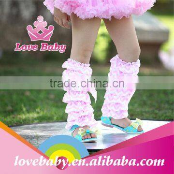 Pretty and sweet satin chevron infant ruffled leg warmers