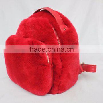 Myfur Customized Dyed Genuine Rex Rabbit Fur Bag Backpack For Teenage photo-3