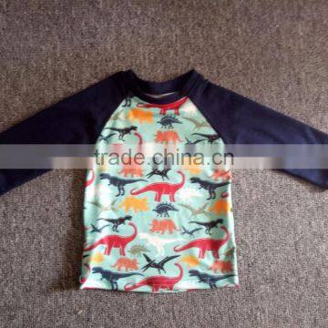 Boya Baby Easter Boutique Clothing Ruffle Raglan T-shirt With Bunny Printed Pattern photo-3