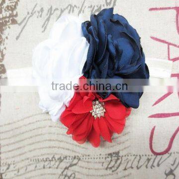 Silky 4th of July Headband Stock, Rhinestoned Headbands Satin photo-2