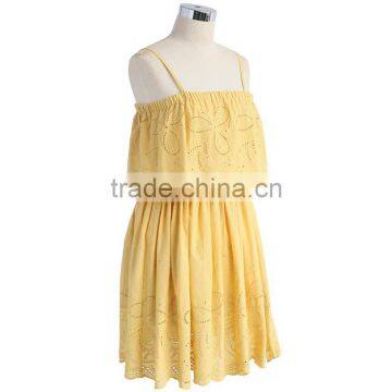 2017 SINGLE COLOR Adjustable Spaghetti Strap Embroidered Women Short Dress photo-4