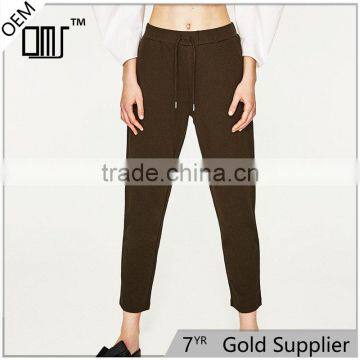 2017 OEM Wholesale 100% Cotton Comfortable Pants Women Sport Jogger Trousers