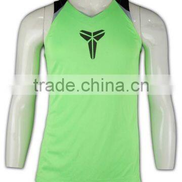 China Manufactory High Quality Light Green Slim Plain Gym Vests photo-2