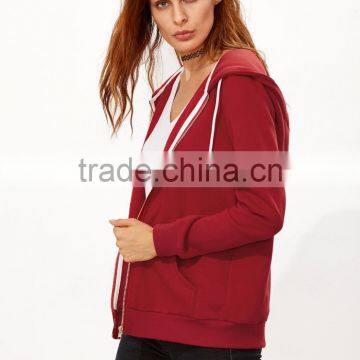 Factory Wholesale Last Design Blank Comfortable Full Zip Women's Hoodies photo-4