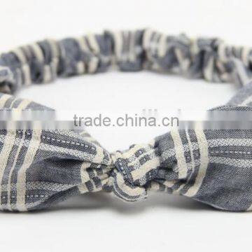 Plaid Yarn Dye Woven Fabric Headband for Kids photo-4