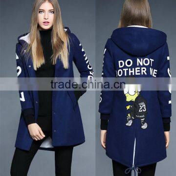2016 latest designs wholesale lady casual long coat woman winter