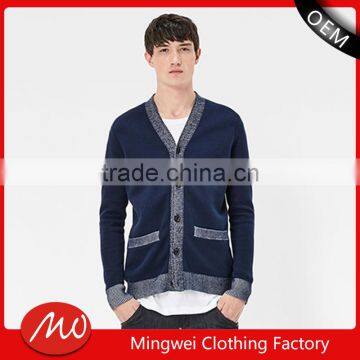 Man basic v neck button up thin knitted sweater cardigan with best quality