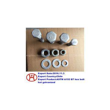ASTM A193 B7 hex bolt hot galvanized