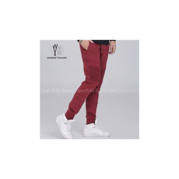 Wine Red Zipper Joggers