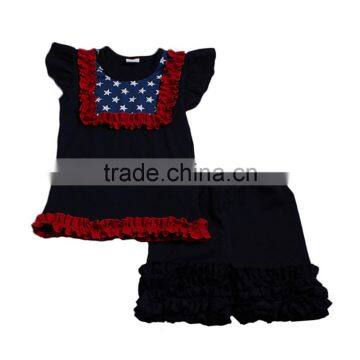 2017 cotton top match shorts fourth of july baby clothing set wholesale clothing distributors china