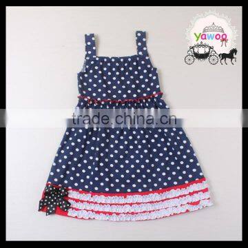 Yawoo 2016 latest navy polka dots july 4th smocked dress designs teenage girls