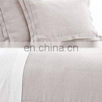 100% pure linen ruffled bedding sets in white/ natural color