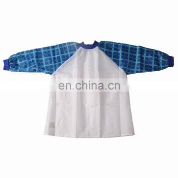 Blue Sleeve White Colour 100% Polyester Children Smock