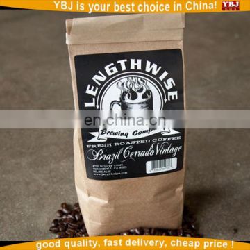 kraft paper bag with window for coffee, food use kraft coffee paper bag with window