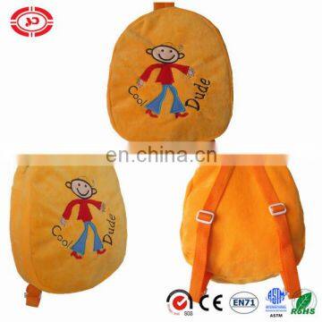 Cool guy dude Little man Orange fancy custom Boy schoolbag