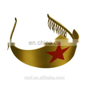 MCH-2406 wholesale hot sale latest novelty crown movie Cosplay props headband gold metal bracelet for Halloween