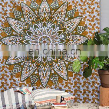 Mandala Indian Queen Hippy Ethnic throw tapestry Coverlet Bedspread Gypsy Boho Cotton Decorative Wall Hanging Bohemian Bed sheet