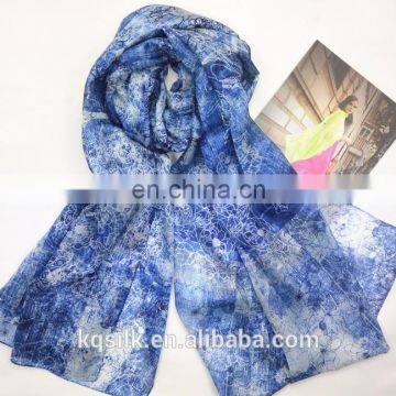 smooth softer 100% pure silk habotai printing long scarf