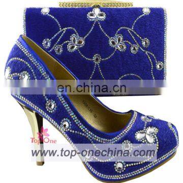 Royal blue Italian shoes and bags to match women/Italian pumps shoes and bags/shoes matching bags for party