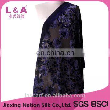 Classic burnt-out velvet scarves shawls factory customized for women