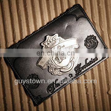 Custom New Vogue Style Laser Brown Leather Patch With Metal for Denim Jeans photo-6