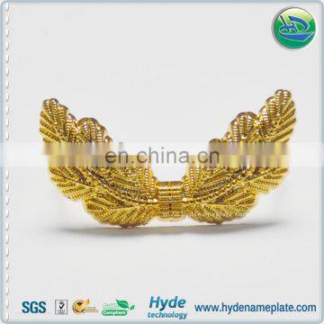 Custom Hand Made Gold Engraved Clothing Metal Label With Brand Logo