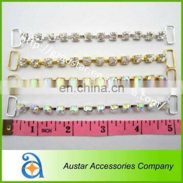 Single row silver and gold SS28 crystal rhinestone connector for swimwear