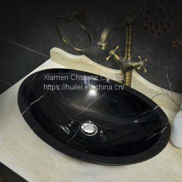 China Black Marble Sinks,Black Marqunia Marble Round Sinks, Marble Basins