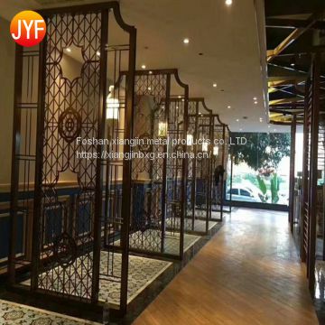 JYF0056 Stainless Steel Decorative Laser Cut Metal Privacy Screens Kitchen Living Room Partition Design Stainless Steel Room Divider