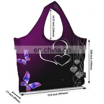 custom large polyester eco-friendly shopping bag printed eco friendly  foldable shopping bag pattern