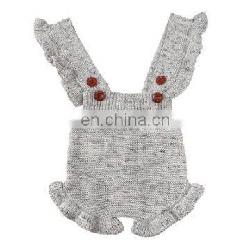 0-2Y Baby Knitted Rompers Lotus Leaf Sleeveless Jumpsuit Newborn Girls Romper One-piece Outfits Clothes Winter Jumpsuit Overalls