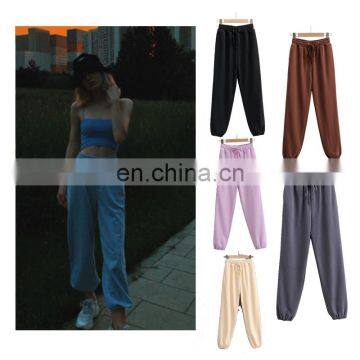 Women Cotton Streetwear High Waist Loose Baggy Cargo Pants Autumn Winter Fitness Trousers