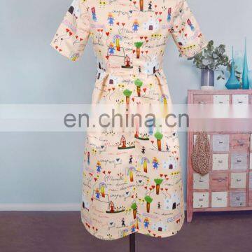 2019 Summer Printed Round Neck Short Sleeves Dress Long Women Mommy And Me Dress (this Link for Girls,1-8years) photo-4