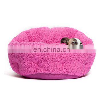 Wholesale fluffy pet bed stylish pink dog bed machine washable dog bed