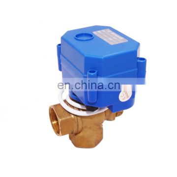 motorized ball valve 2,3,5 wires control DN15 1/2 inch electric actuator 3 way ball valve for mixing water supply project